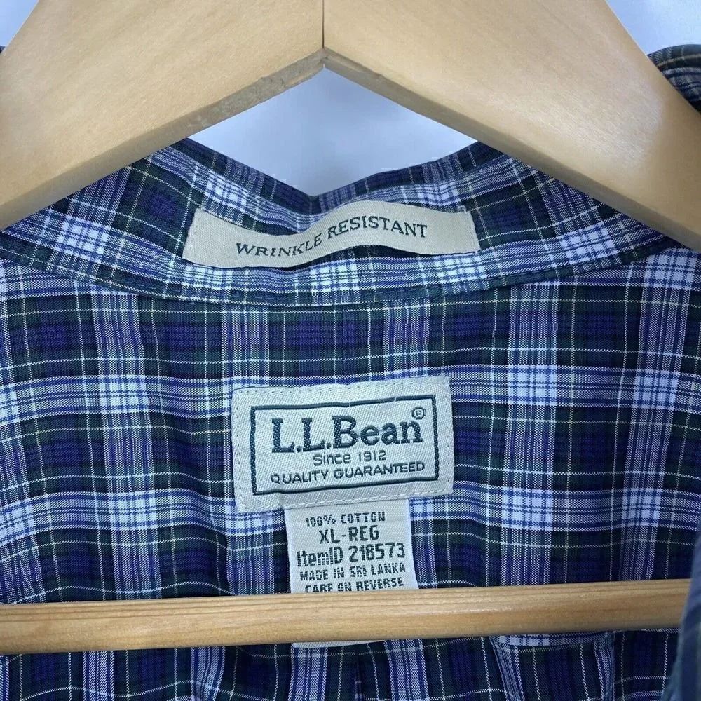 LL Bean Shirt Button Down Check - Picture 3 of 6